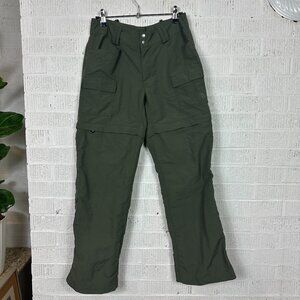 The North Face Convertible Pants Women's Army Green Nylon Zip Away Size 4 Short*